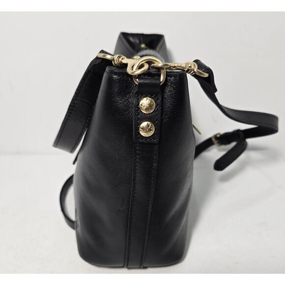 Patricia Nash Leather Irving Bucket Satchel Crossbody Purse Bag Black - Picture 6 of 14